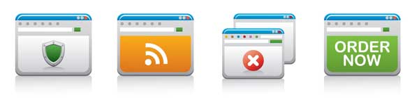 Row of 4 website icons