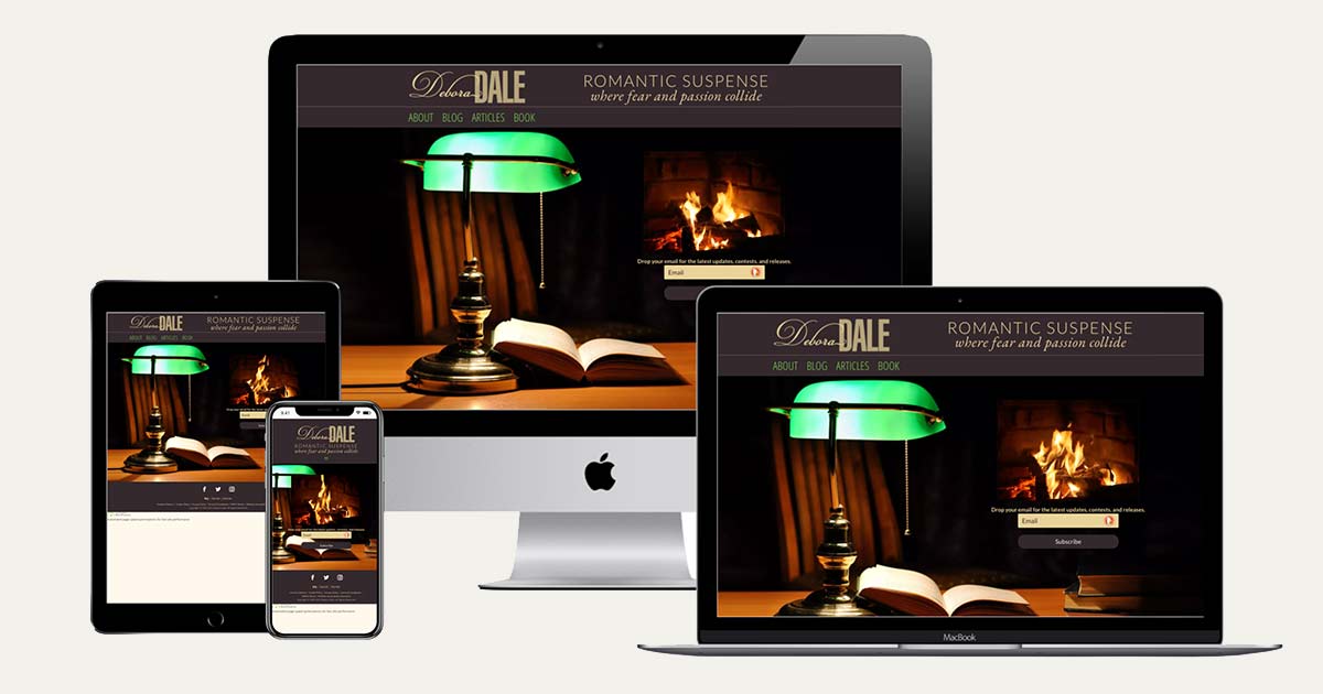 Debra Dale website showing on various sized screens