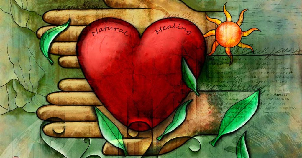 Illustration of healing heart concept